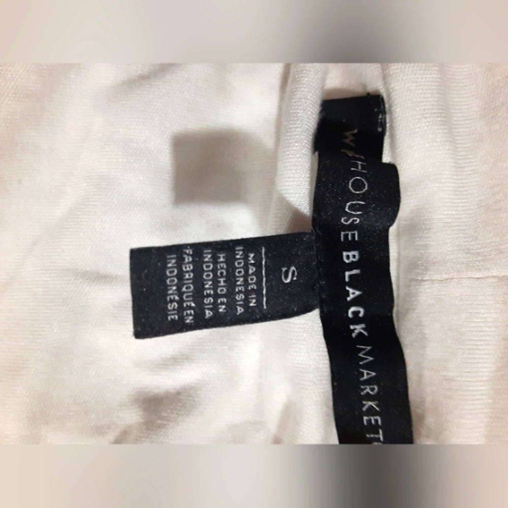 White House Black Market Womens White Dip Neckline Long Sleeve Top Size Small - Picture 5 of 6